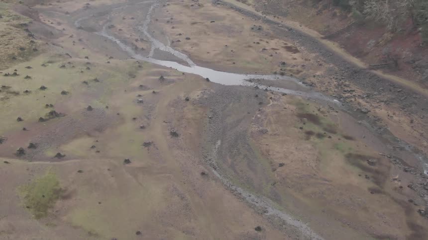 An aerial view of a river in nature