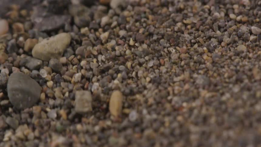 Rocks and gravel vibrate rapidly