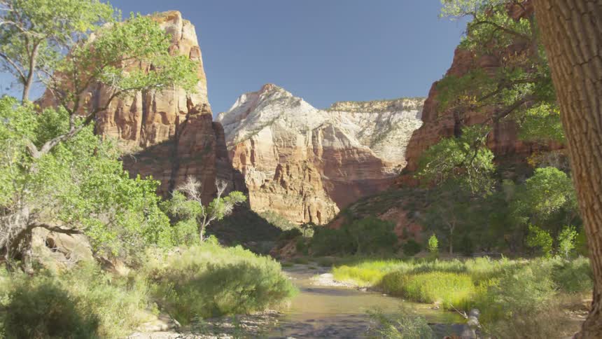Landscape view of a river and canyons