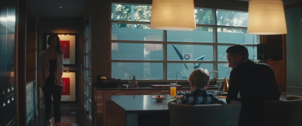 A woman enters the dining room