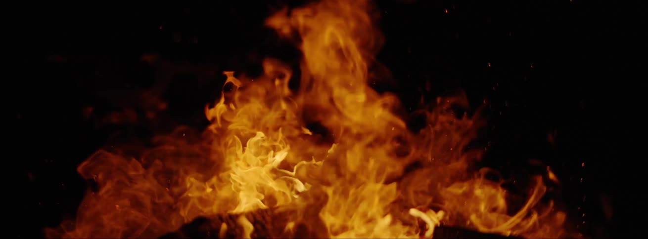 A fire burning outdoors