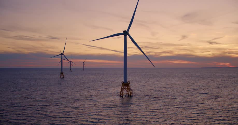 Wind turbines in the ocean