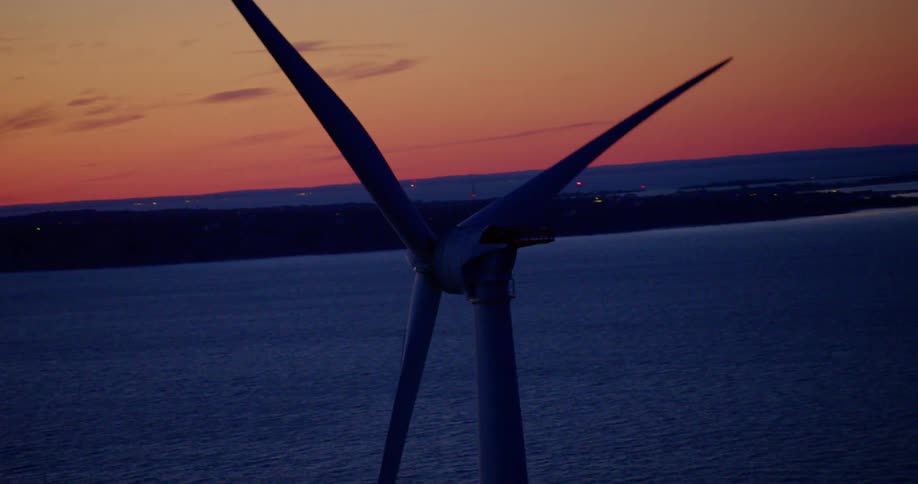 A wind turbine in the water