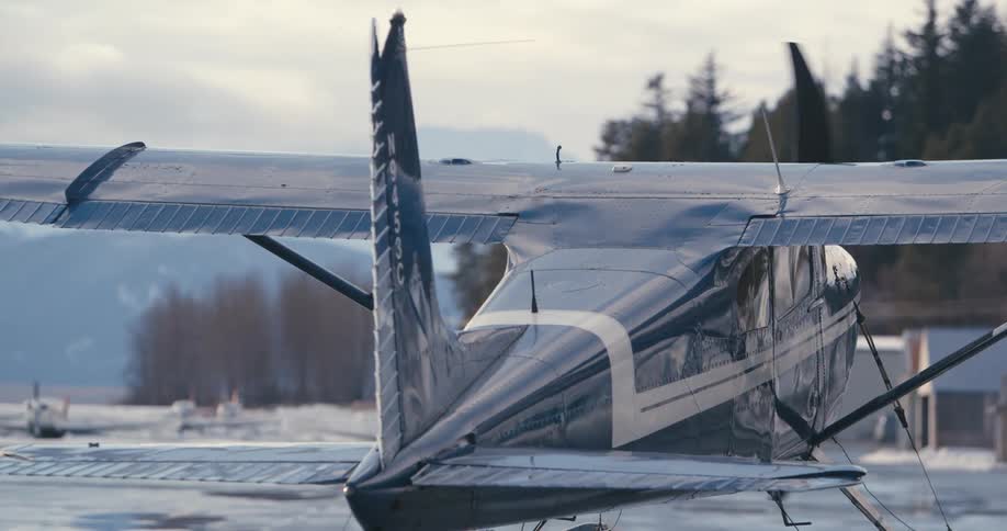An airplane driving on a runway