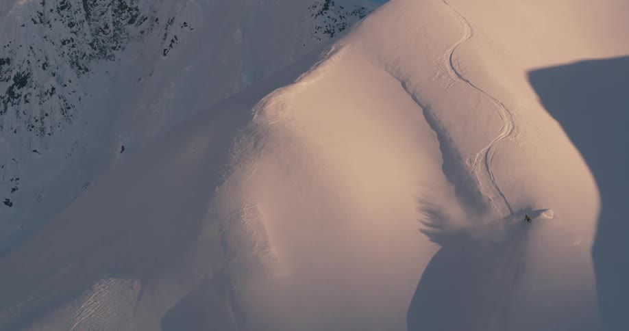A person skiing down a mountain