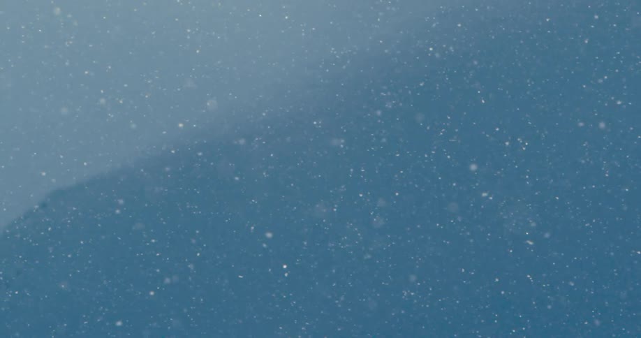 Close up of snowflakes falling in slow motion