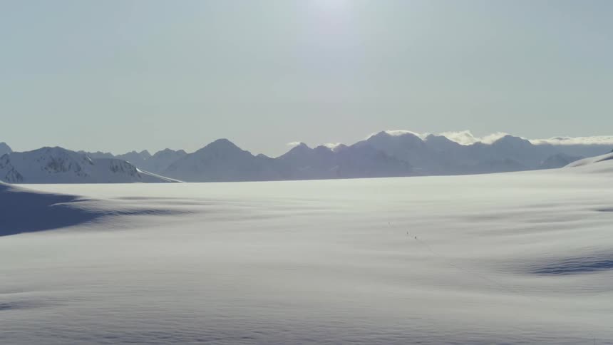 Aerial view of a vast glacial plain