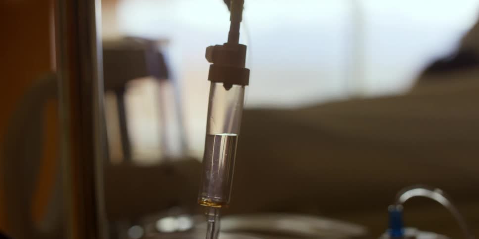 Iv container and tubes