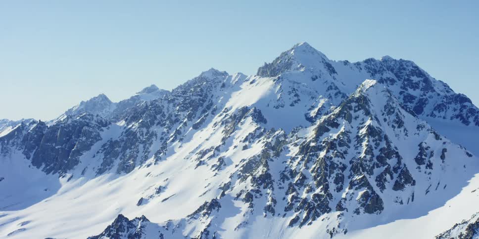 Snowy mountain peaks