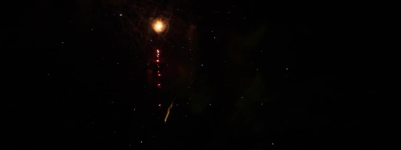 Fireworks explode all over the sky