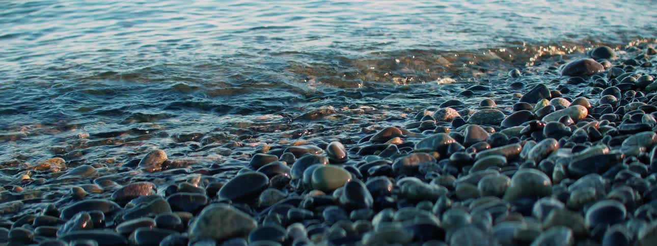 Waves washing onto a pebbly beach
