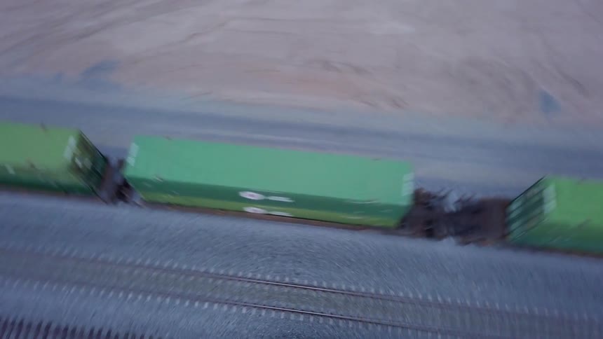 A train is driving on train tracks