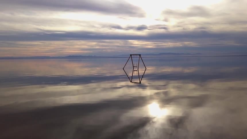 The sky is reflecting on the calm water