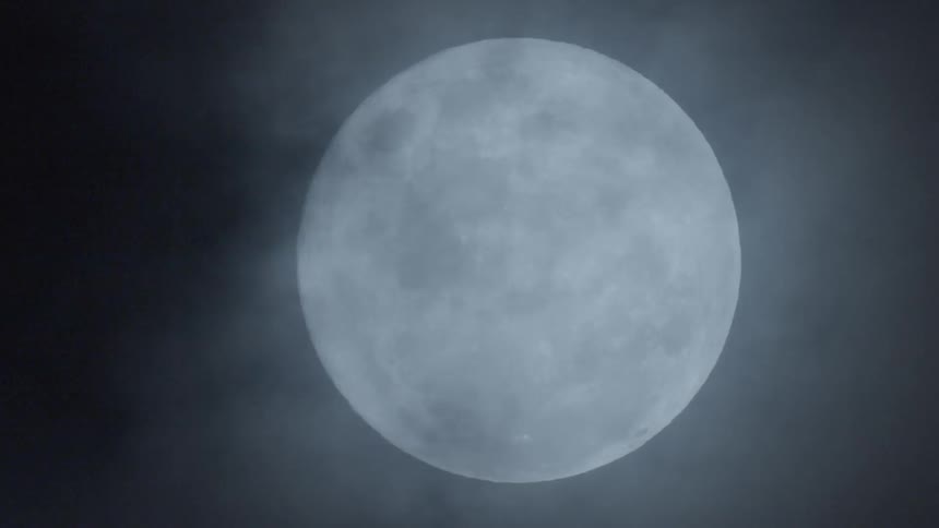 The moon is displayed in space