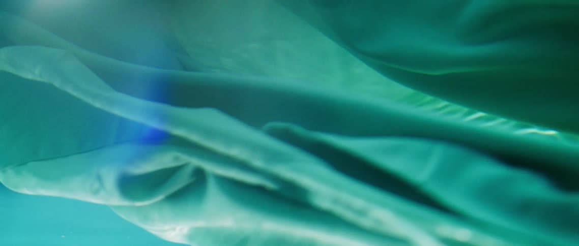 Fabric floating and billowing underwater