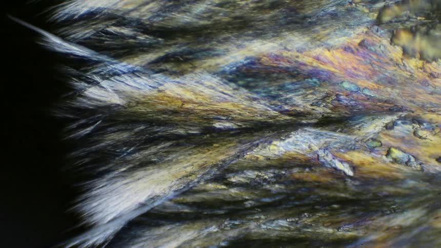 Crystal forming on a black surface