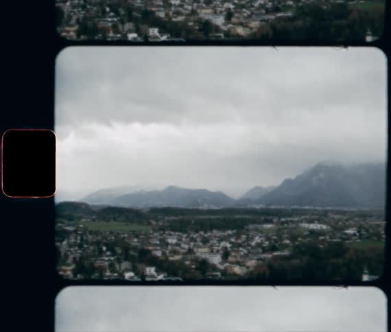 Salzburg sits nestled in the Austrian Alps during an approaching winter storm