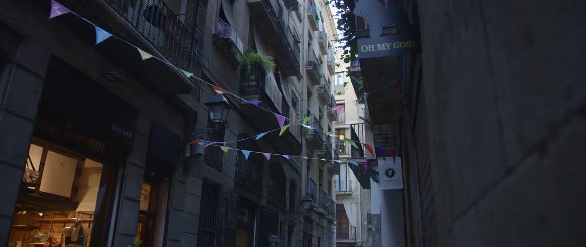 The alley is empty in the city