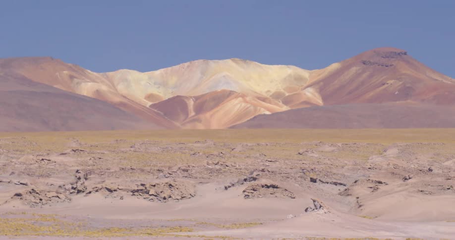 Landscape view of sand and hills in a desert area