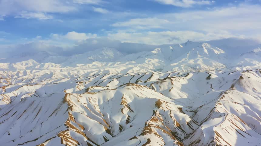 Snow is covering the mountain range