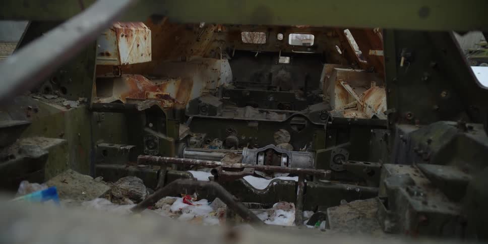 Interior of rusted out tank