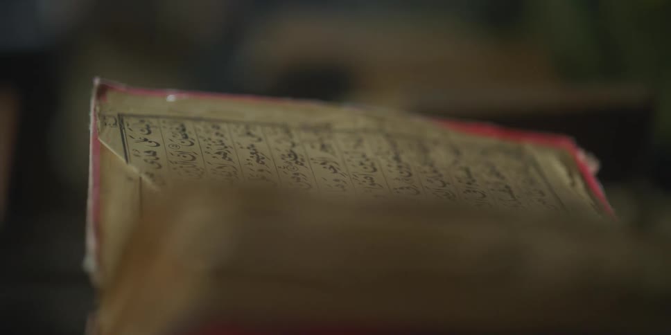 A person reading an old book