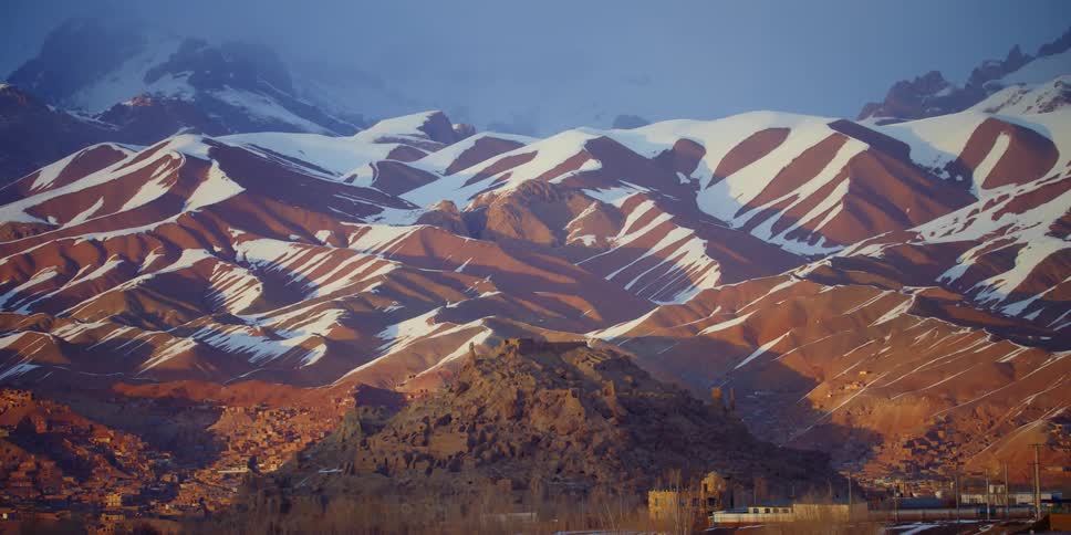 Snow is covering the mountain tops