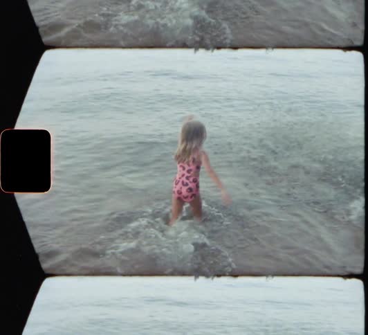 Children run and play in the water
