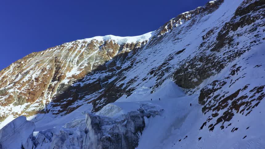 Snow is covering the mountains