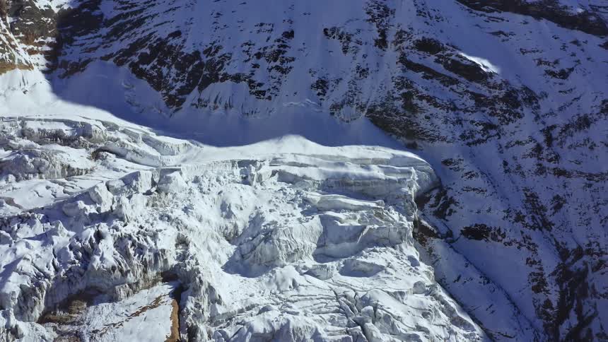 An aerial view of a mountain