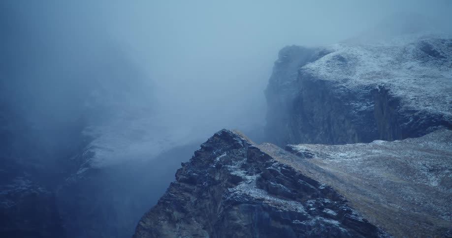 Aerial view of mountains are displayed