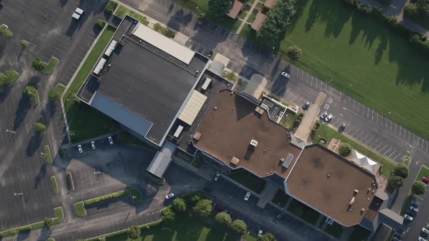 The rooftop of a building