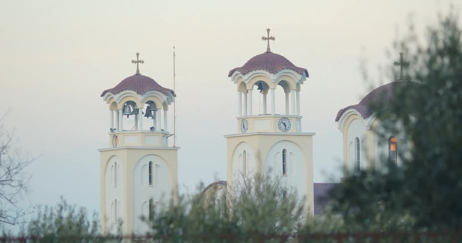 Two bell towers and church building