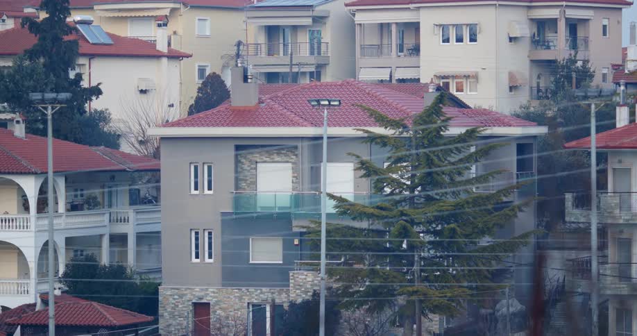Apartment buildings in a neighborhood