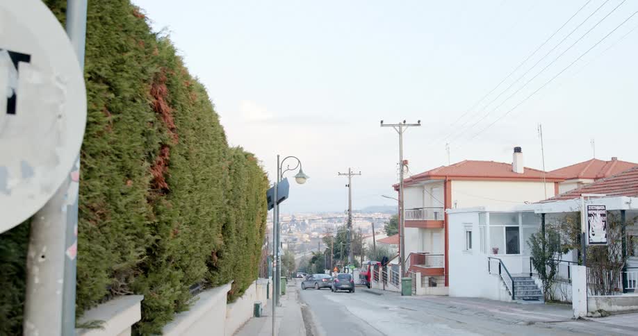 Small street in city neighborhood