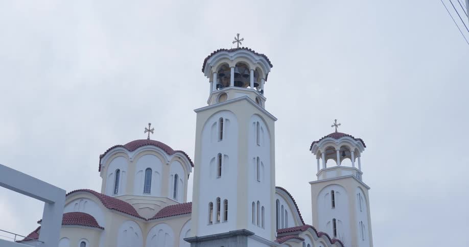 Church with domed roof and bell towers
