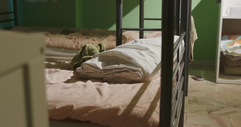 Beds in a bedroom in a home