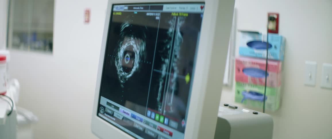 A monitor in a clinic