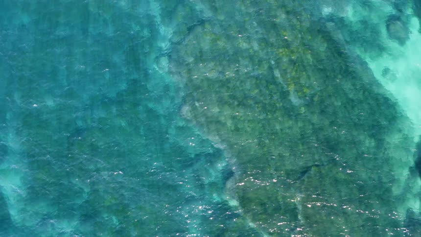 An aerial view of the ocean