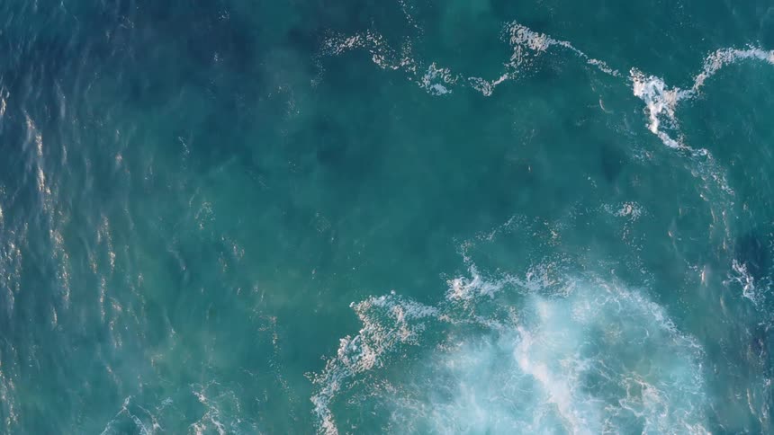 Aerial view of ocean waves