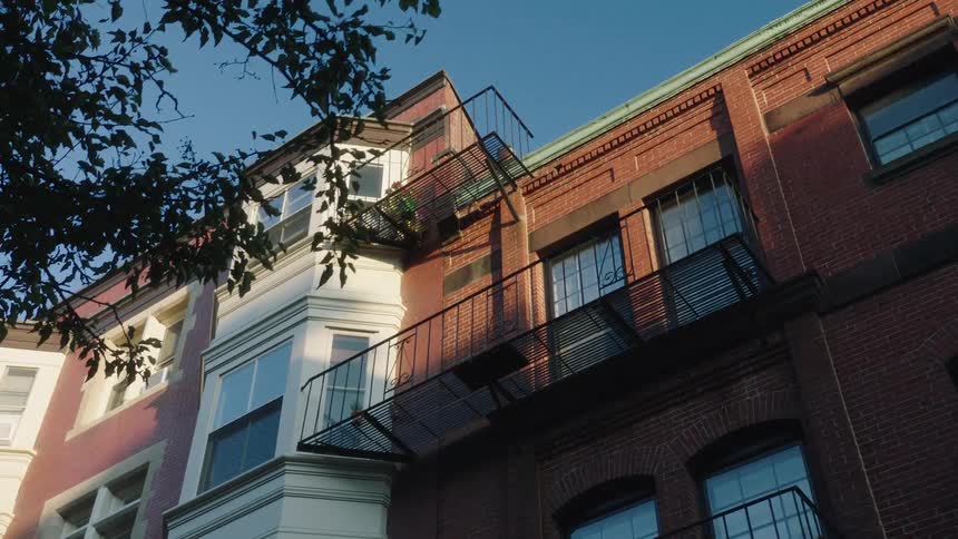 The exterior of an apartment building