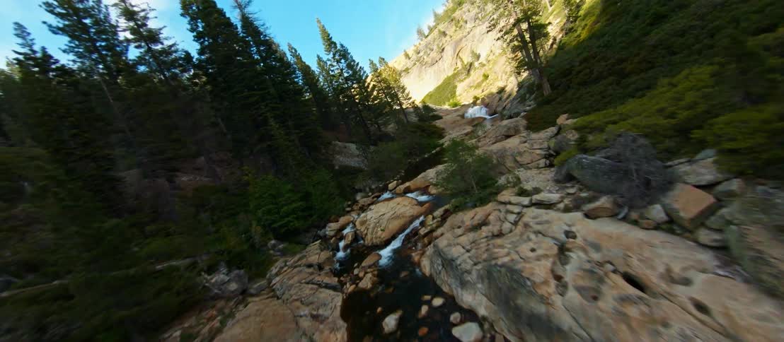 A small stream is runs through the mountain