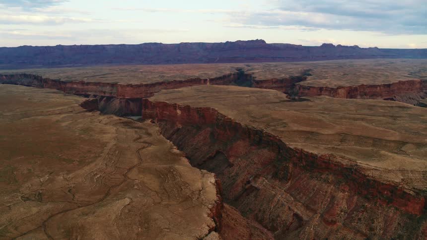 Aerial view of canyons are displayed in spring