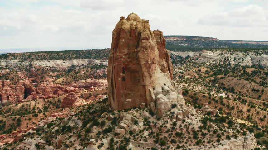 Aerial view of canyons are displayed