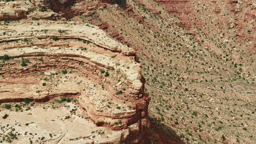 Aerial view of canyons are displayed in spring