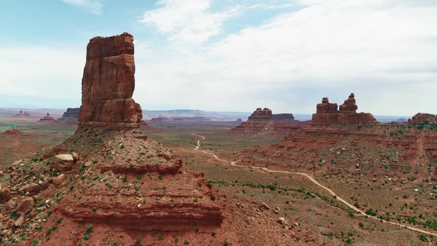 Aerial view of canyons are displayed in spring