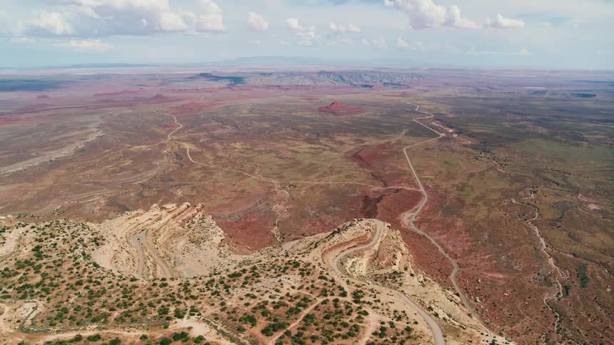 An aerial view of a remote landscape in the daytime
