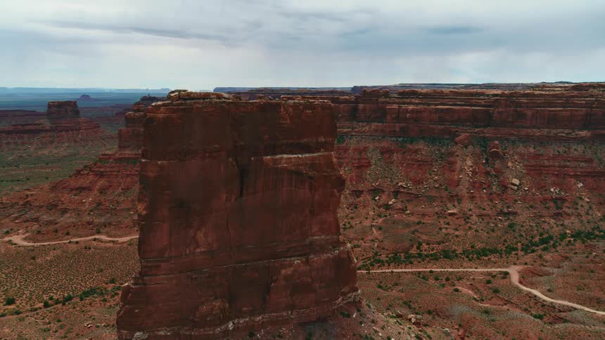 Aerial view of a cliff is displayed in the spring