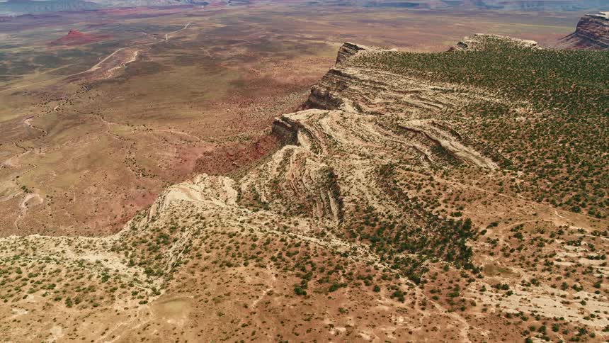 Aerial view of canyons are displayed in spring