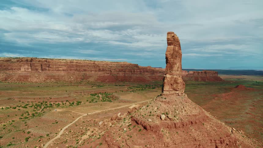 Aerial view of canyons in spring is displayed